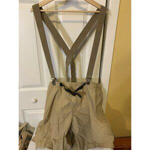 Free Assembly Men’s Sz XXL Shorts Utility Suspenders Flat Front Khaki‎